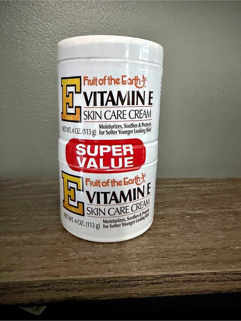 Fruit of the Earth Vitamin E Skin Care Cream Super Value Twinpack 2-Pack